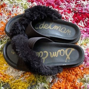 SAM EDELMAN Black Slides Size 8